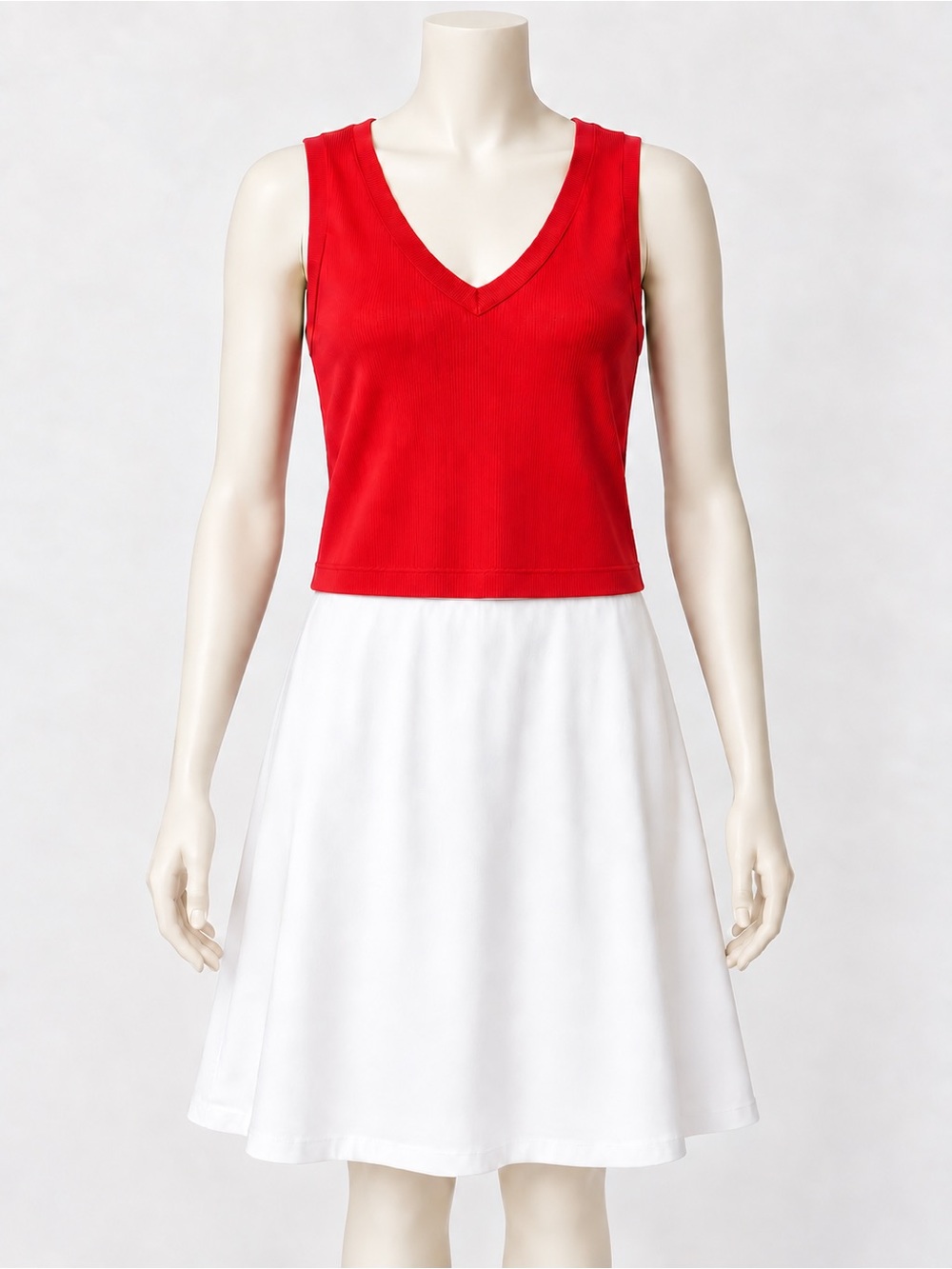 Red/Orange V-Neck Crop Top